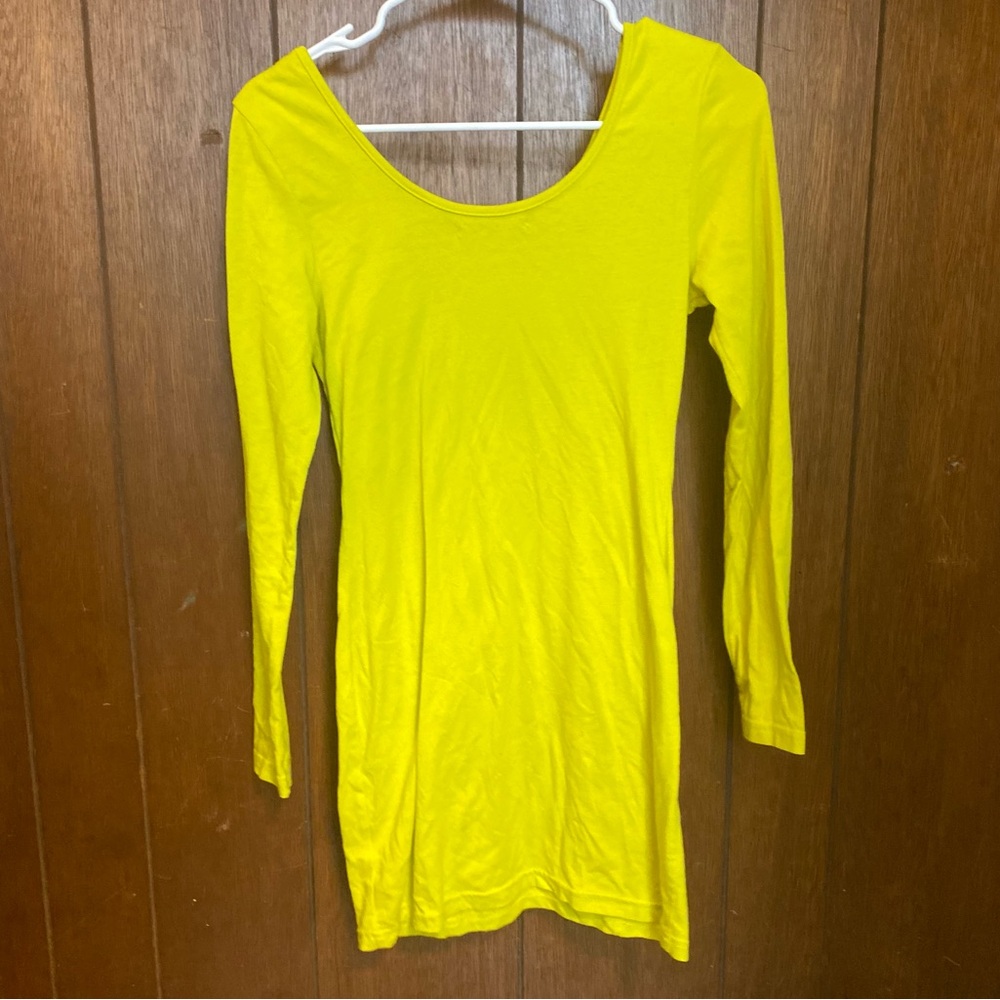 Yellow Long Sleeve Dress with Studded Detail - Picture 2 of 5